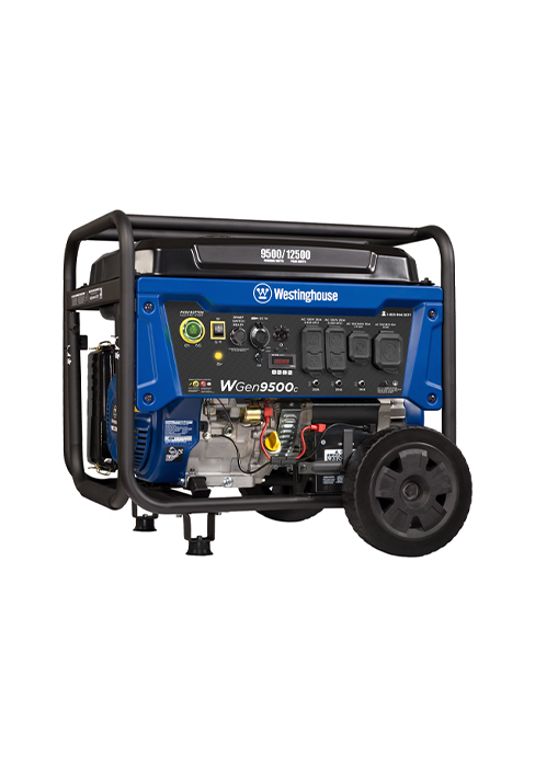 WGen9500c portable generator on a white background.