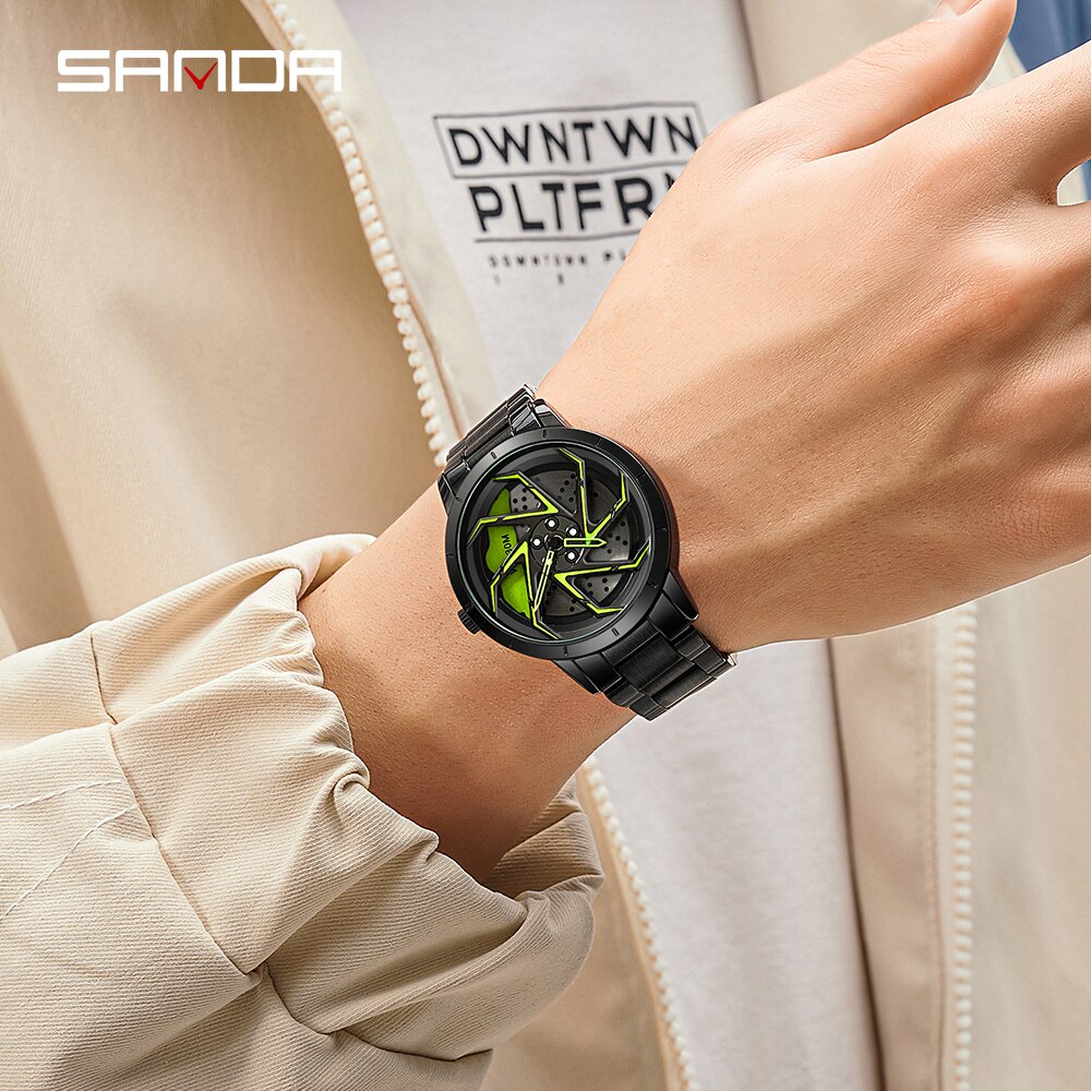 SANDA Luxury Men's Watches Top Brand Fashion Steel Business Quartz Watch Waterproof Wristwatch Clock Relogio Masculino P1088