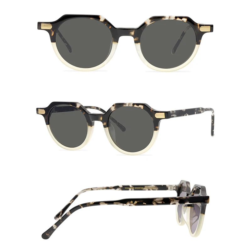 Belight Optical Women Men UV400 Protection Colorful Irregular Shape Small Vintage Retro Acetate Sunglasses with Case Oculos 9557