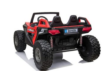 TPFLiving electric children's car buggy 928 - motor: 4 x 12V - battery: 2 x 12 volts/7Ah, load capacity 60 kg, children's car - electric buggy with leather seat and seat belt - red