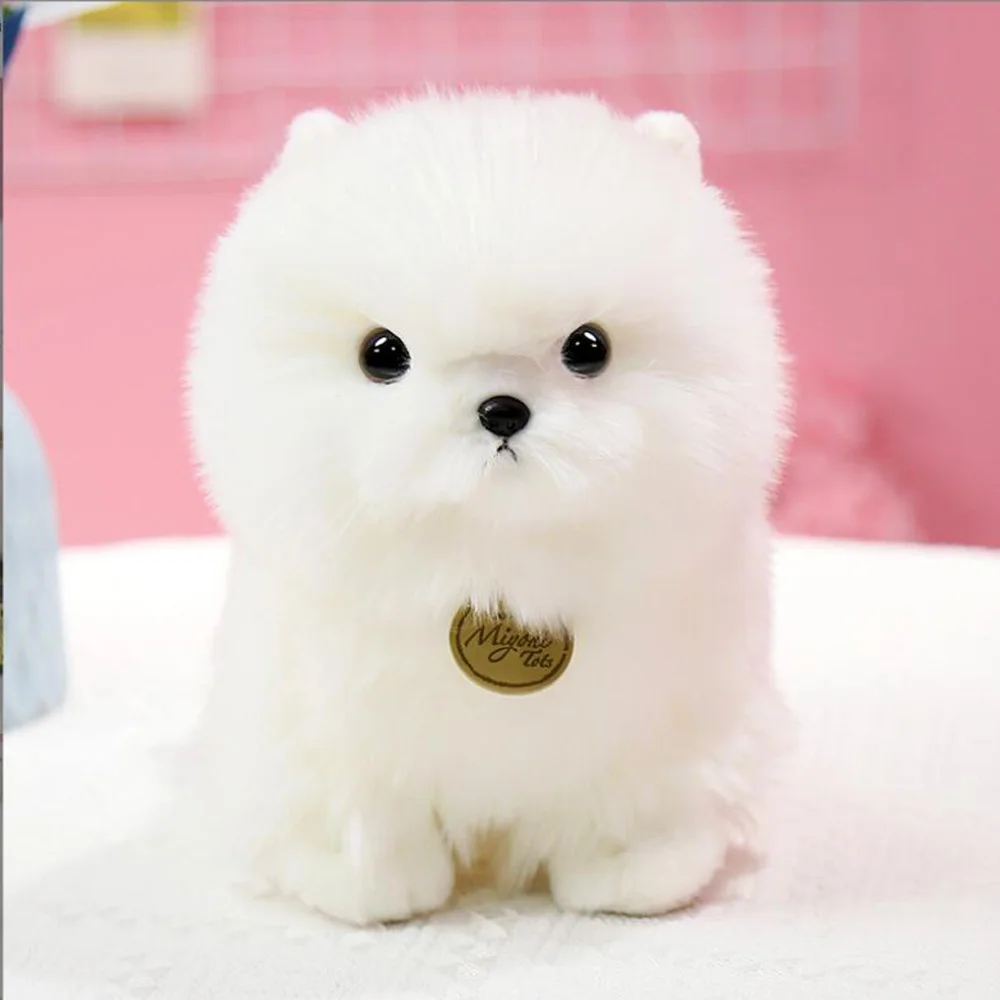Cartoon Cute White Pomeranian Dog Stuffed Children Plush Toy