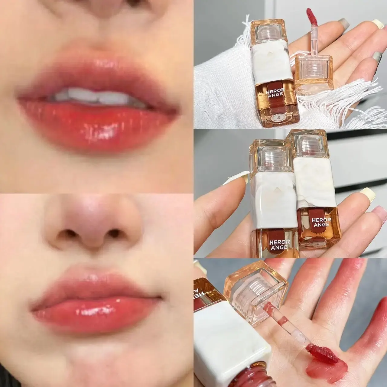 Light Dew Rich Tone Mirror Lip Glaze Water Light Lip Lipstick Makeup White Students Do Not Touch a Cup of Milk Coffee Mouth Red