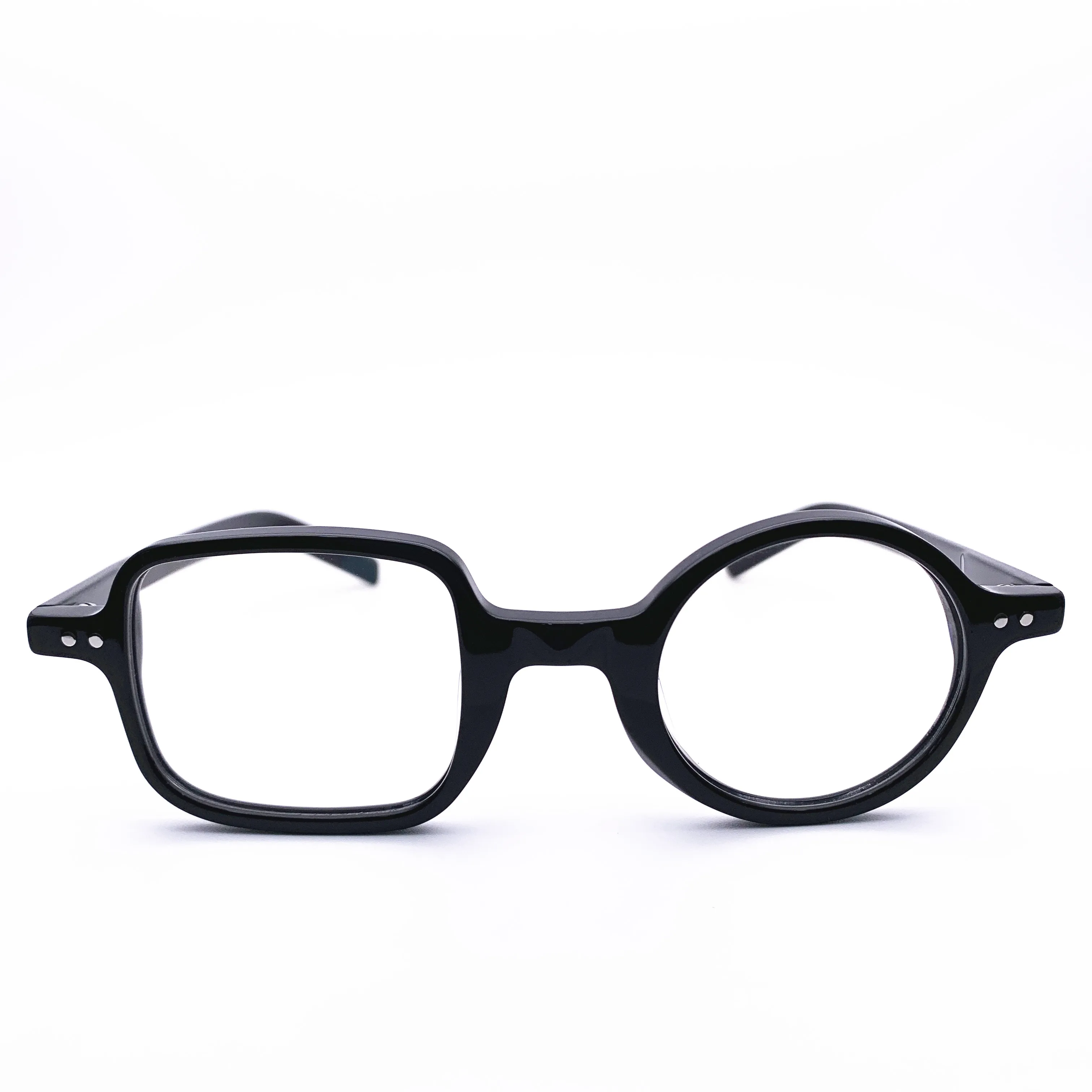 Belight Optiacl Unique Acetate Square with Round Glasses Frame Men Women Prescription Eyeglasses Retro Optical Eyewear HP201