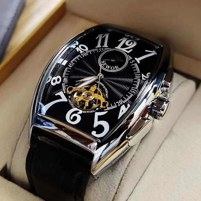 Men Mechanical Watch Luxury Large Dial Fashion Business Hollow Skeleton Automatic Self-winding Waterproof Leather Watch 2024 - US $31.99 –P6