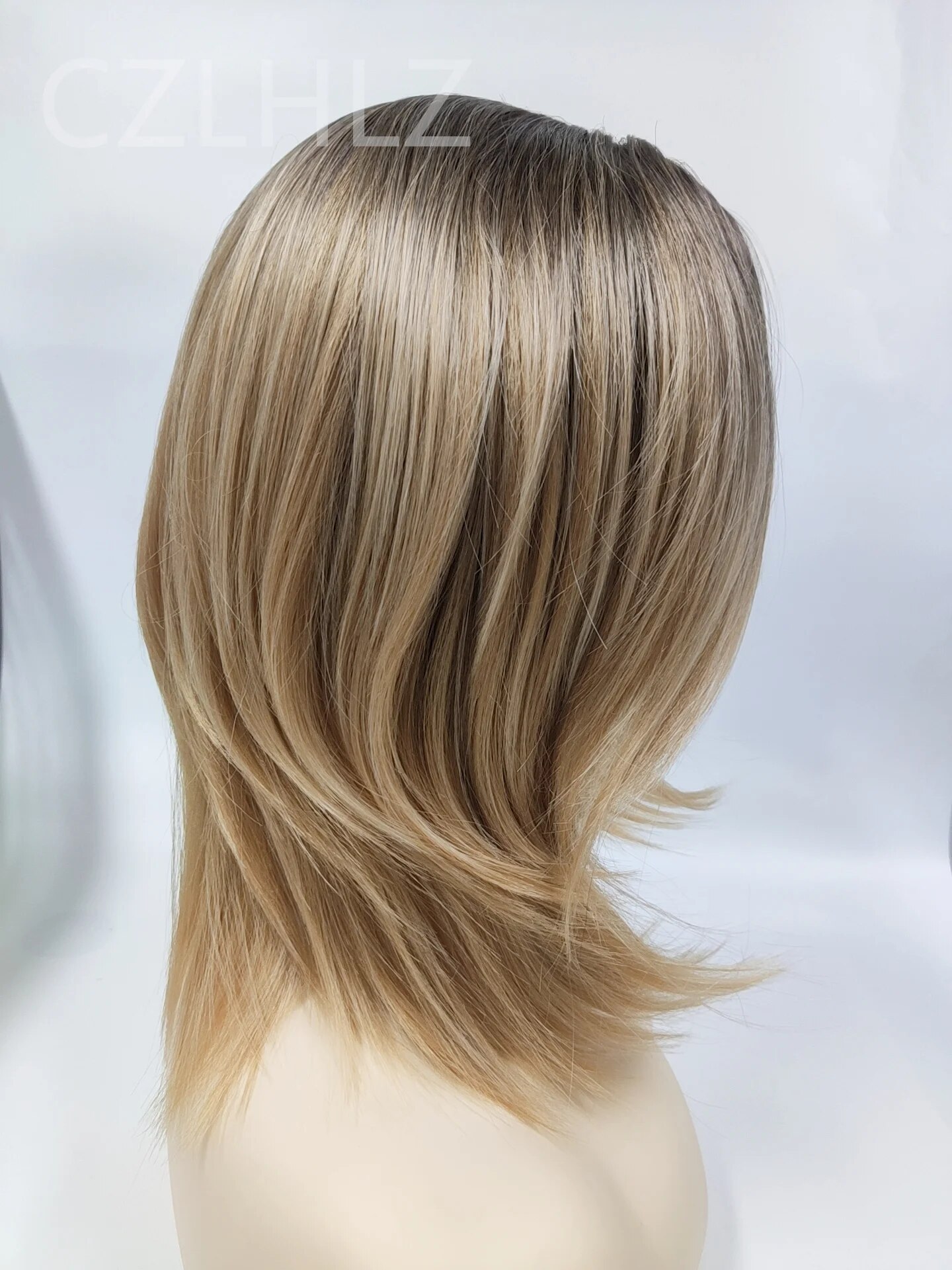 Female Short Bob Wigs for Women American European Gradient Straight Blonde Ombre Wig Soft Costume Party Wigs Natural As Real