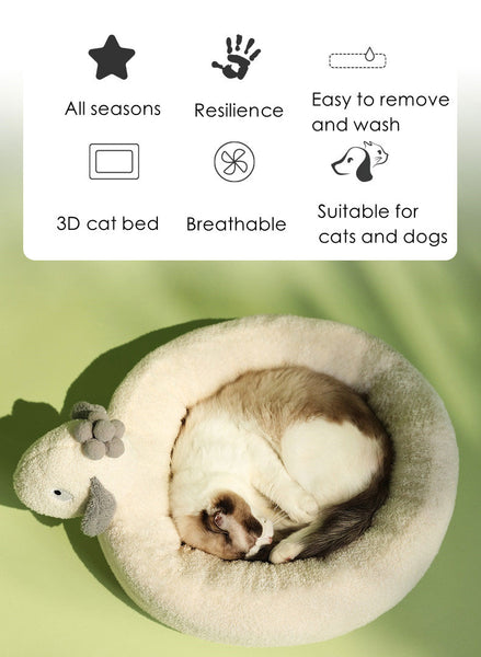 Soft Cat Bed Sheep shape Warm Soft Fleece 3Color Pet Nest