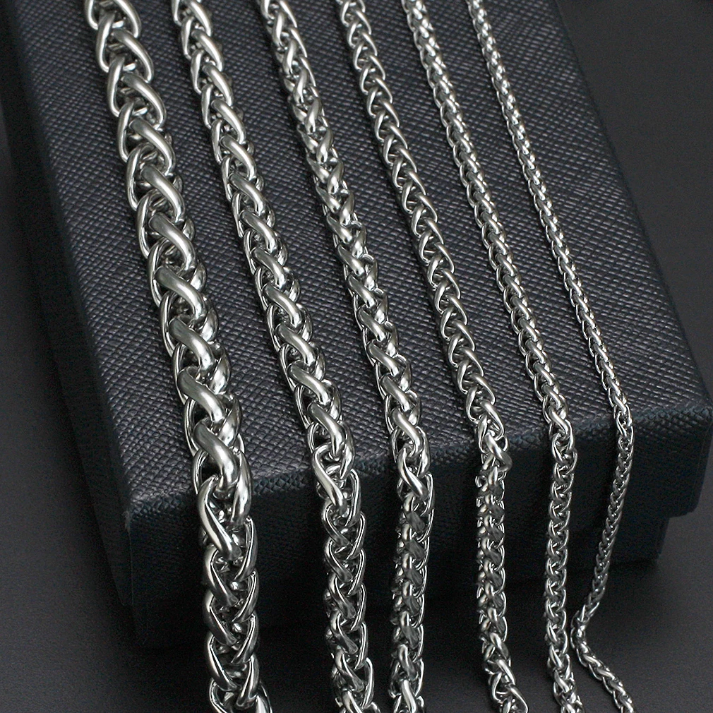 JHJT Flower Basket Chain Necklace Stainless Steel Keel Chain Necklace for Women Men Fashion Punk Jewelry Unisex Accessoires Gift