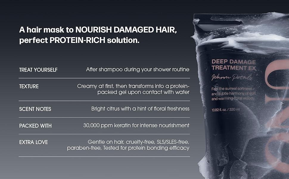 A hair mask to nourish hair, protein-rich solution