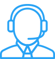 icon for customer representative with a headset on