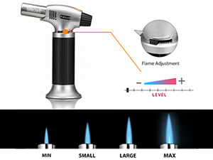 The flame can be adjusted according to your needs.