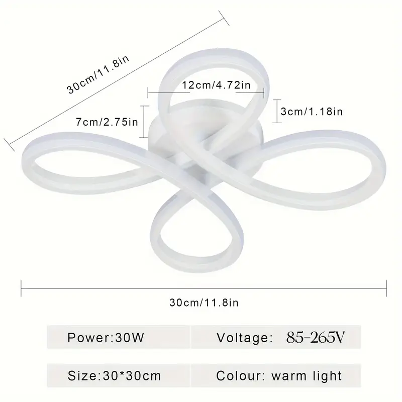 1pc led ceiling lamp 30w 3500lm ceiling light modern creative flower shape white acrylic led warm white 3000k ceiling light for balcony hallway bedroom living room dining room details 3