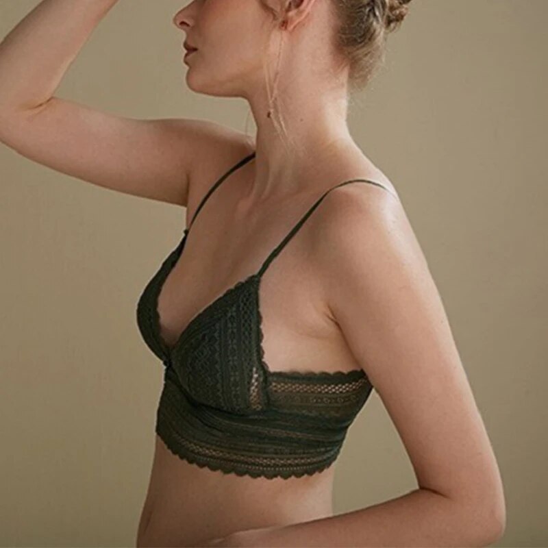 Women's Lingerie Set Bra Panties Padded Backless Wireless Lace Bralette Brassiere Underwear Sexy Casual SA1270