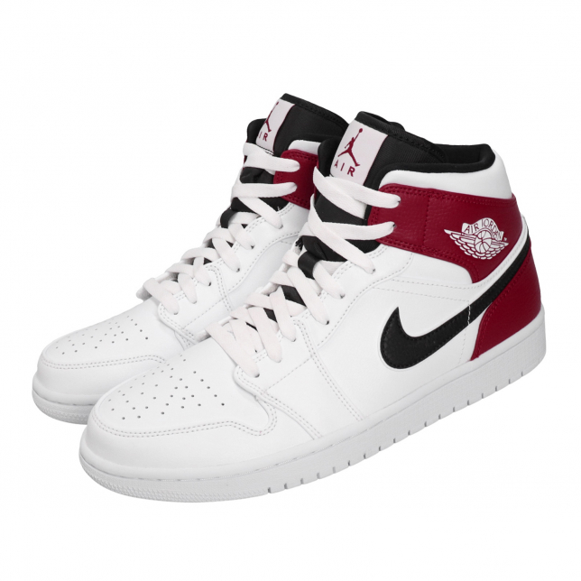 Air Jordan 1 Mid White Black Gym Red 554724116