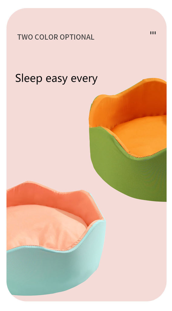 Cat Bed Summer Cool Flower Nest 2 Color Detachable Round Pet Nest