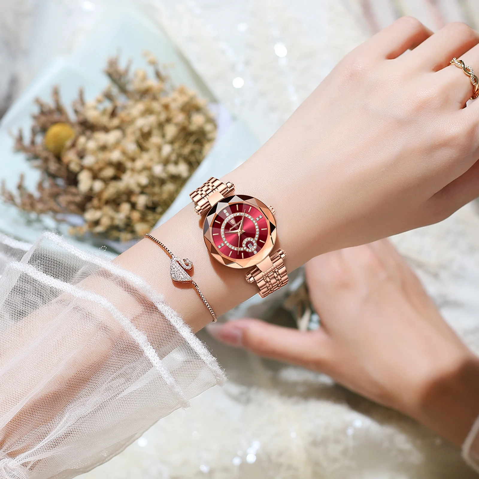 POEDAGAR Luxury Wrist Watch Elegant Waterproof Stainless Steel High Quality Ladies Watch Diamond Dress Women Quartz Watches+box