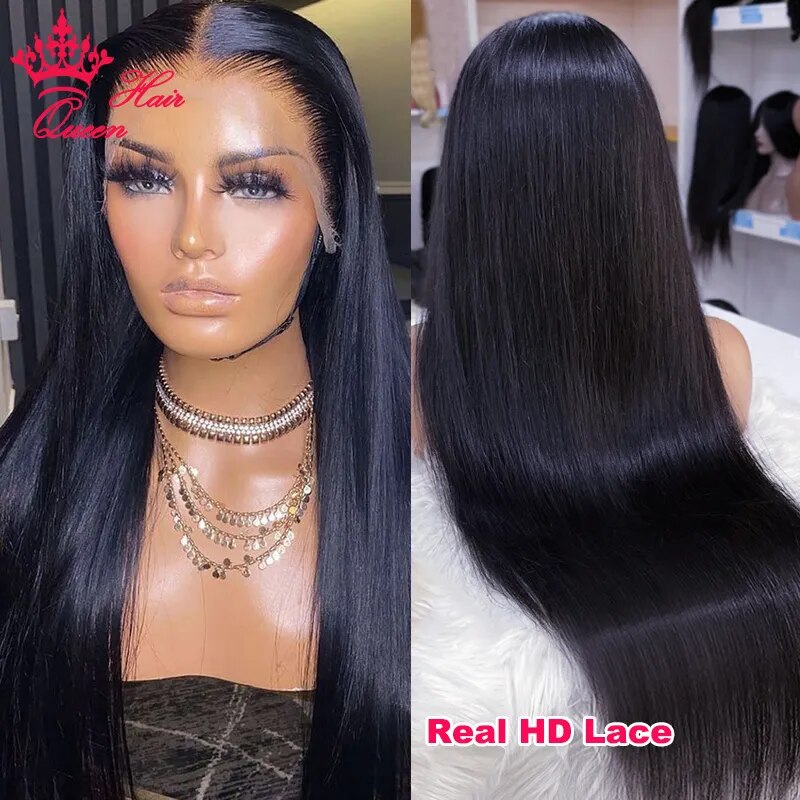 Real Invisible HD Lace Front Wig Pre Plucked 13x6 13x4 6x6 5x5 True HD Lace Frontal Wig Virgin Raw Human Stragiht Queen Hair