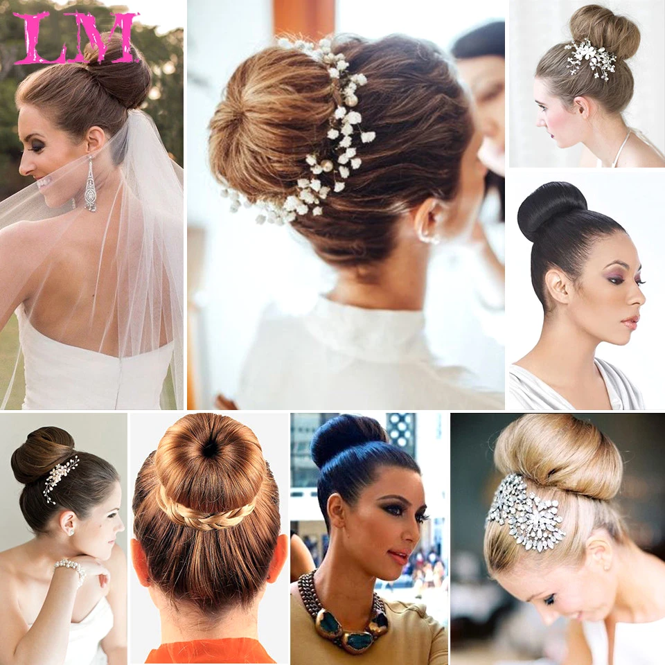 LiangMo Bun Chignon Extension Hairpiece Black Ballerina Synthetic Hairpieces Hair Piece For Women Clip in Hair