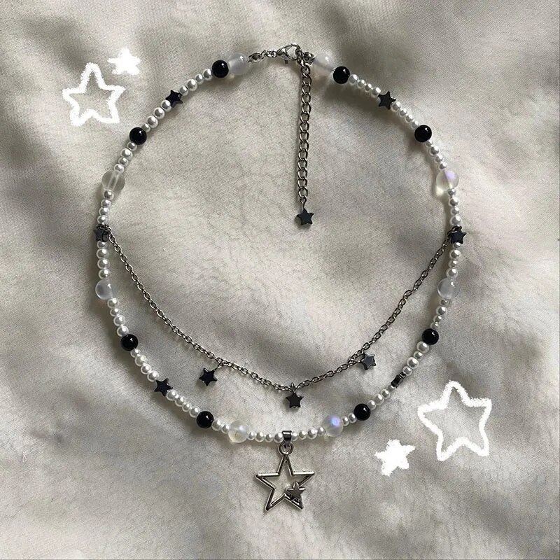 milky way necklace Handmade jewelry grunge Y2K