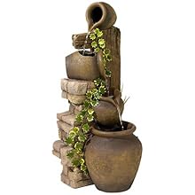 Three Rustic Jugs Cascading 33" High Fountain