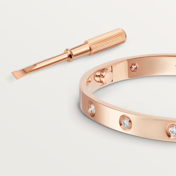 Love bracelet, 10 diamonds Rose gold, diamonds