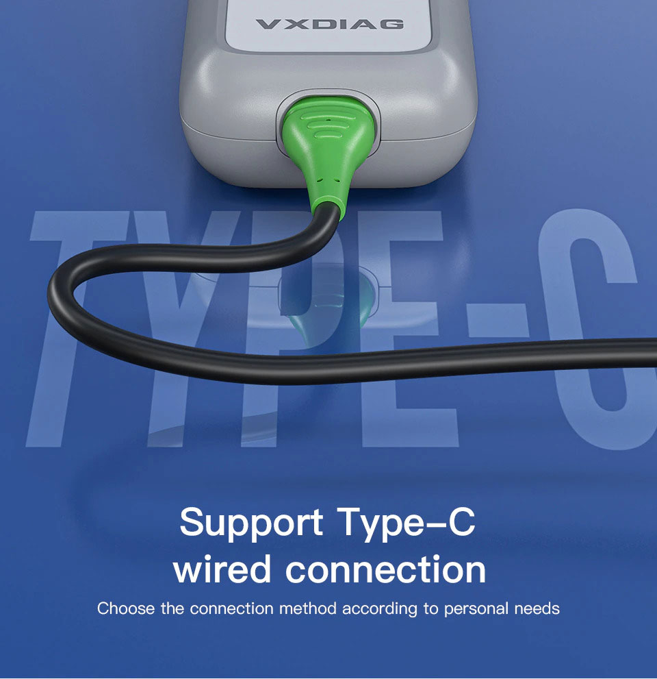 vxdiag vcx se pro supported Type-c wired connection