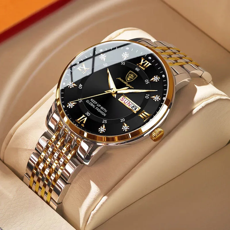 POEDAGAR Men Watch Fashion Chronograph Top Brand Luxury Men's Wristwatch Waterproof Luminous Business Quaztz Date Sport Watches