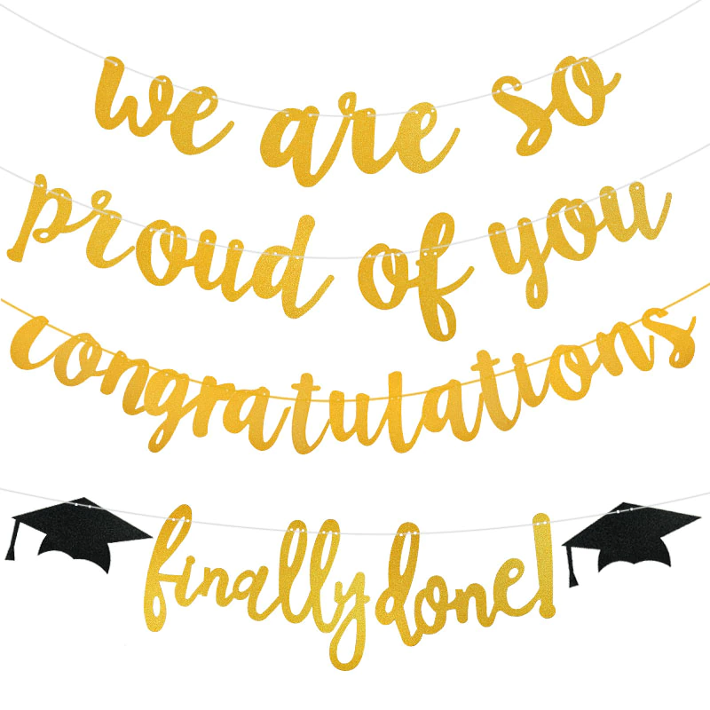 Gold Glitter Congrats Doctor Banner for Congrats 2021 Grad Sign Medical Doctor Graduation College Graduation Party Bunting Decor