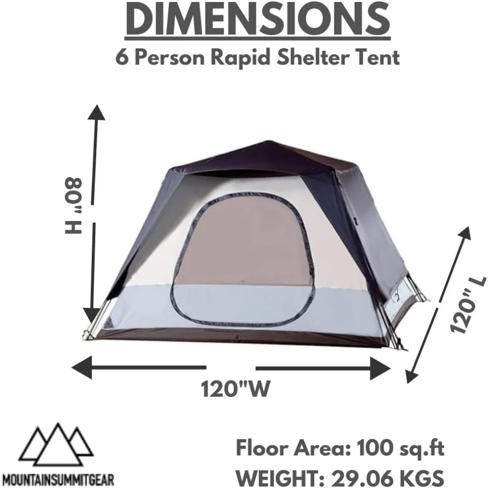 4/6 person tent, outdoor camping equipment, camping pop-up tent, quick tent frame, easy to set up