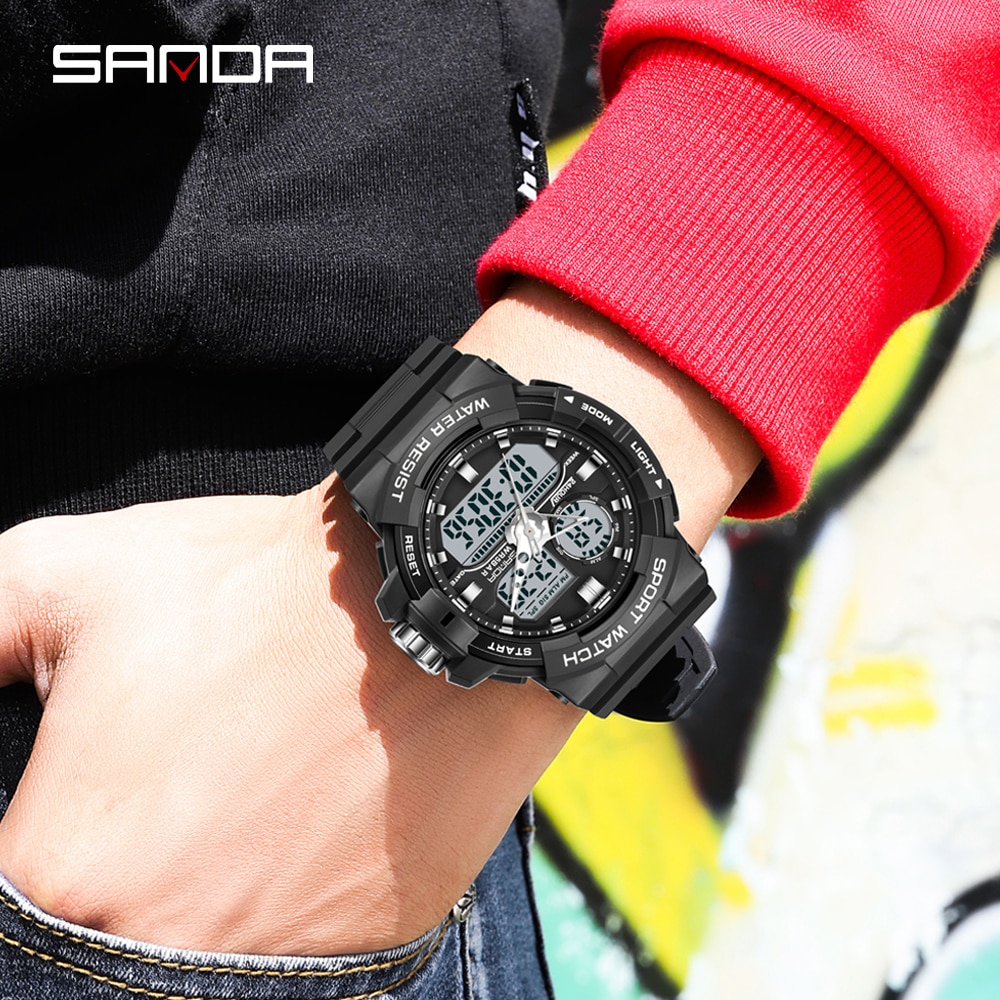 SANDA 2023 Top Brand Luxury Military Men's Watches 50M Waterproof Wristwatch Quartz Watch for Men Clock relogio masculino 6025