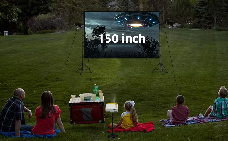 outdoor movie screen with stand