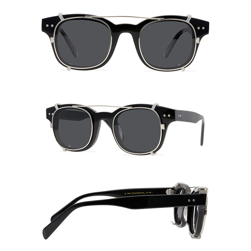 Belight Optical CELLULOSE Clip on Acetate Sunglasses Fashion Design Women Men UV400 Protection  with Case Oculos ADSR MA21004