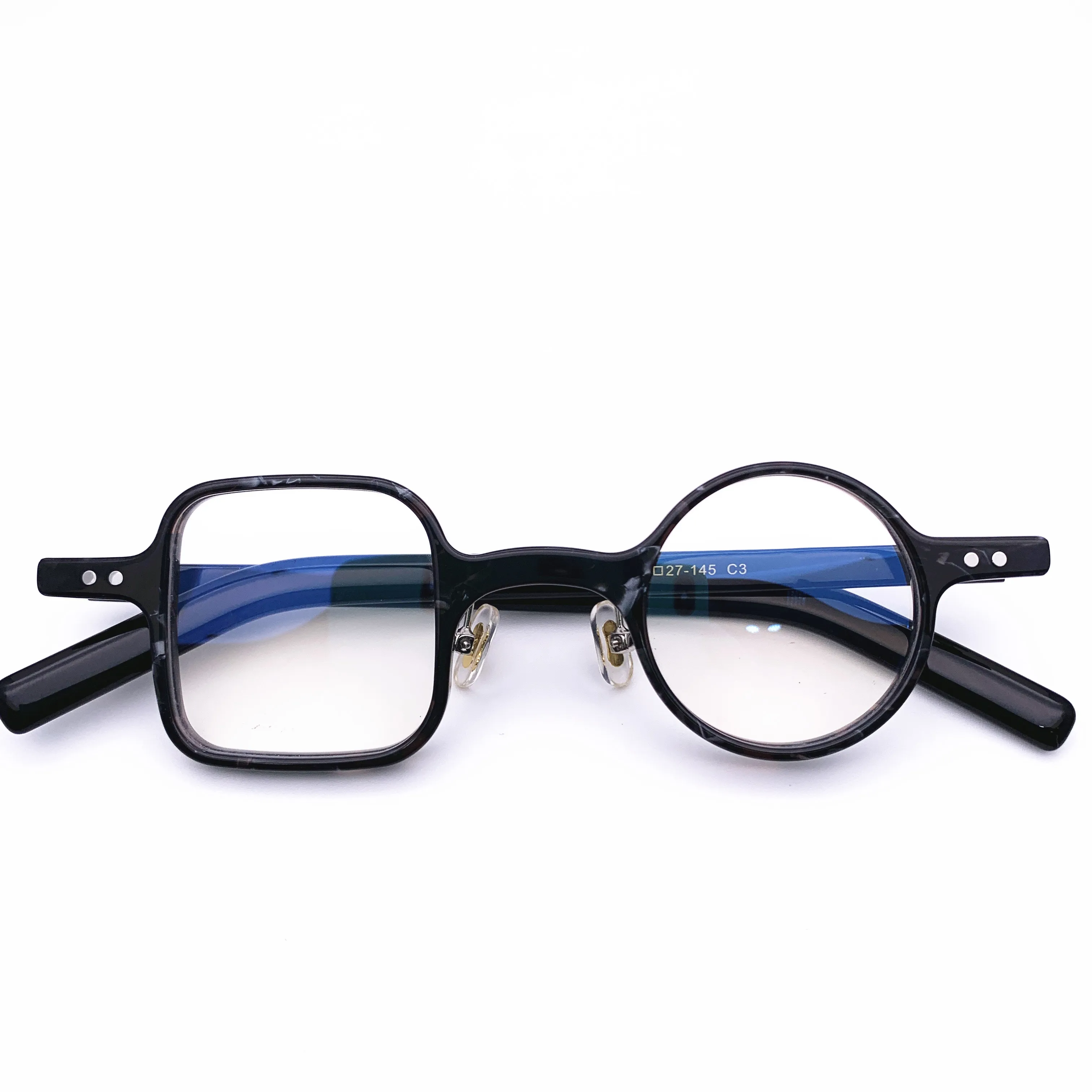 Belight Optiacl Acetate Square with Round  Glasses Frame Men Women  Prescription Eyeglasses Retro Optical Eyewear 226-1