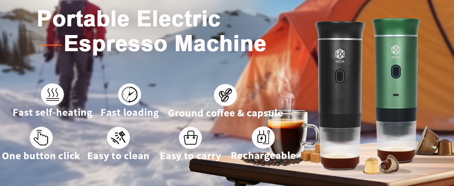 portable espresso machine self heating coffee maker espresso maker for travel battery powered