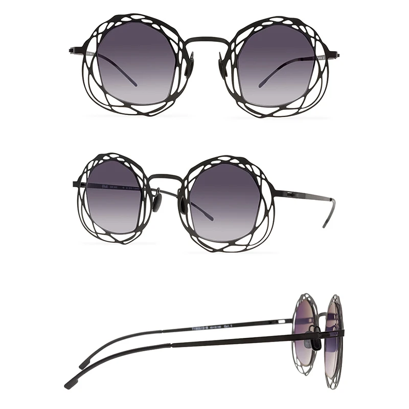 Belight Optical Vintage Retro Hollow-Carved Design Women Men UV400 Protection Stainless Steel SunglassesOculos T190519-M