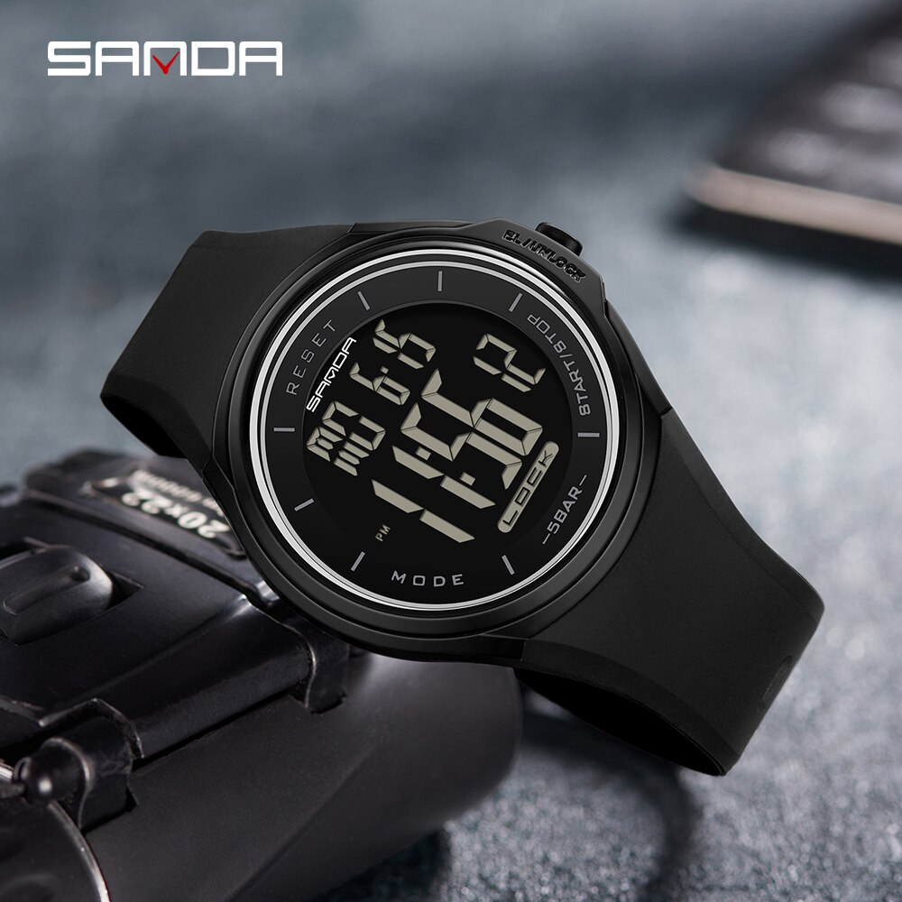 SANDA Fashion Simple Sport Watches Men Military Digital Watch Alarm Clock Shock Resistant Waterproof Relogio Masculino 2131