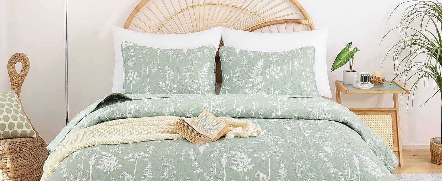 Sage green quilt