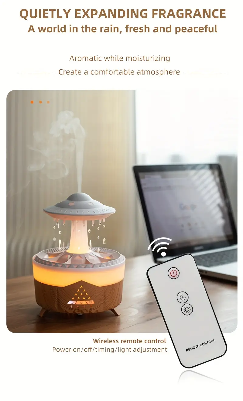 simulation water drop humidifier aroma diffuser   large capacity intelligent spray atomizer details 5