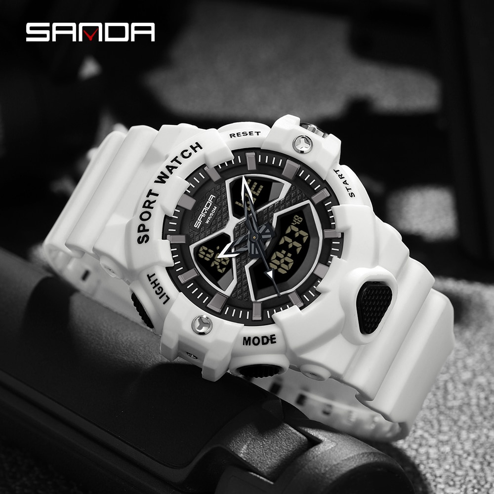 SANDA 2023 Sport Military Men's Watches 50M Waterproof LED Digital Wristwatch for Male Clock Stopwatch Relogio Masculino 3150