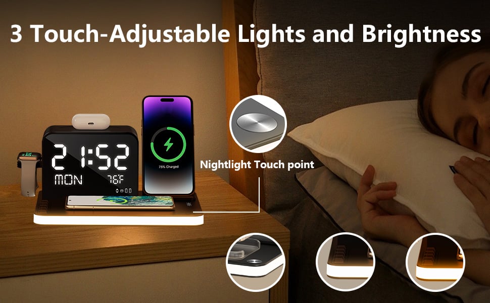 bezosMax charging station with light and clock