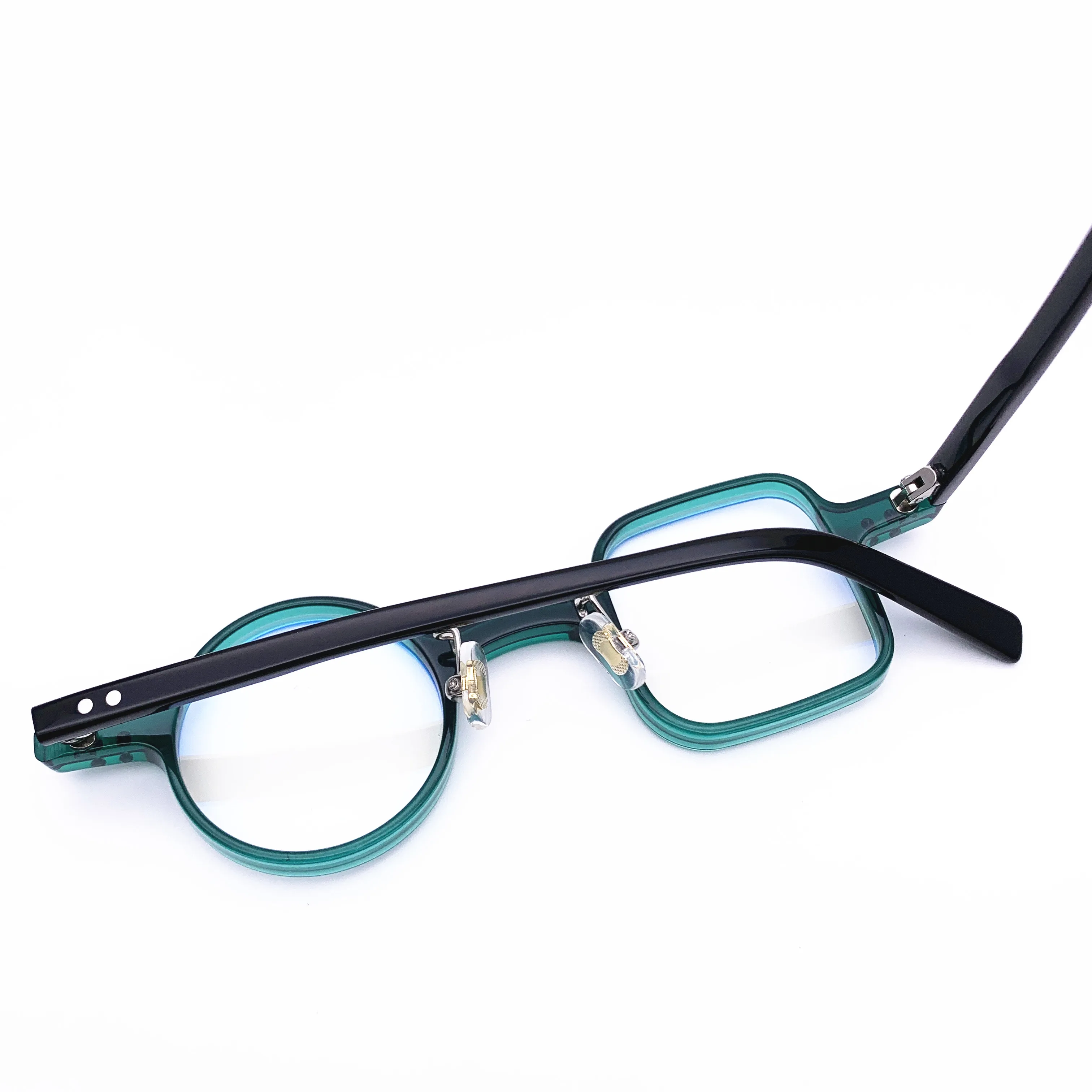 Belight Optiacl Acetate Square with Round  Glasses Frame Men Women  Prescription Eyeglasses Retro Optical Eyewear 226-1