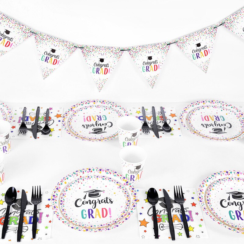 Graduation Season Party Disposable Tableware Supplies Graduation Party Decorations Congratulation Grad Party Decor Class of 2022