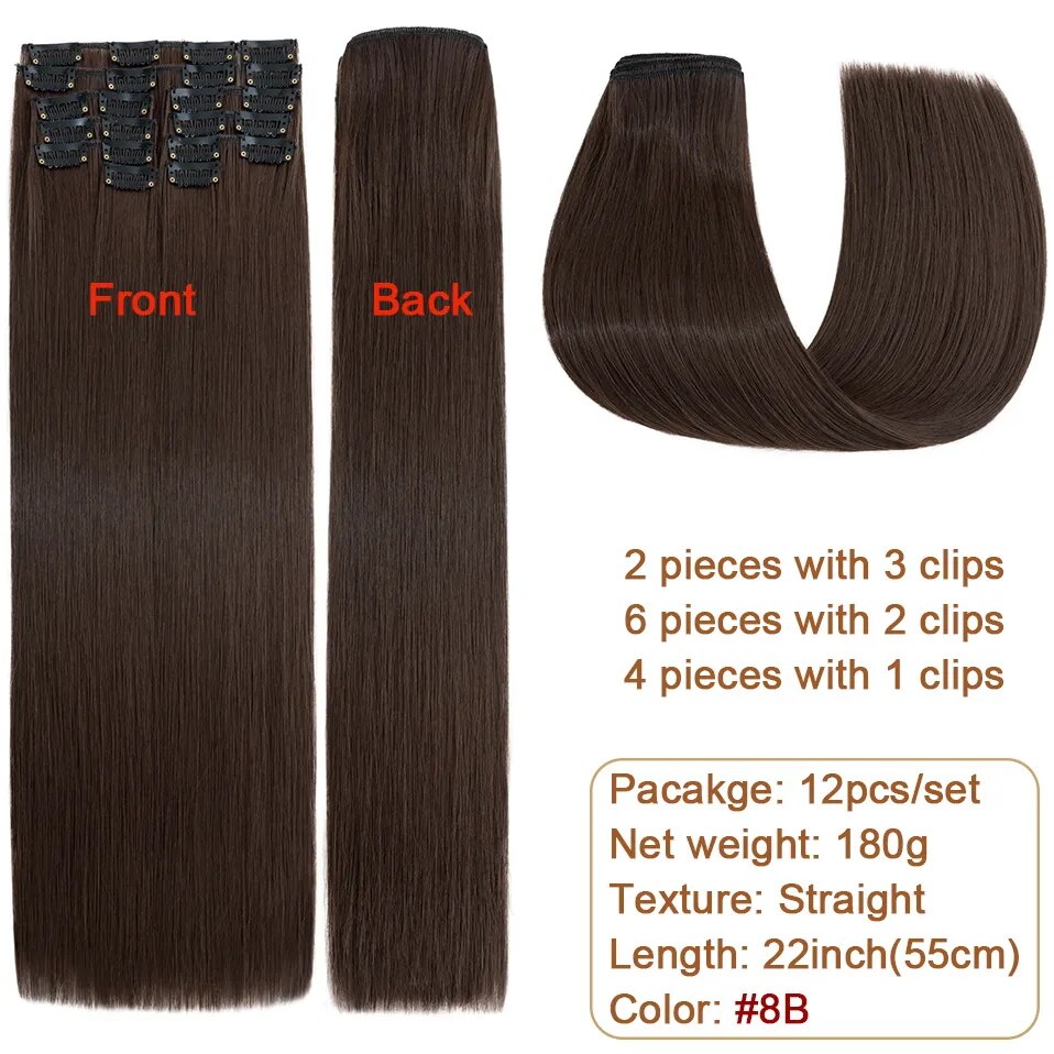 BENEHAIR 180g Straight Clip in hair extensions 22
