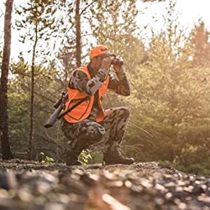 Hunter with multiple Bushnell products