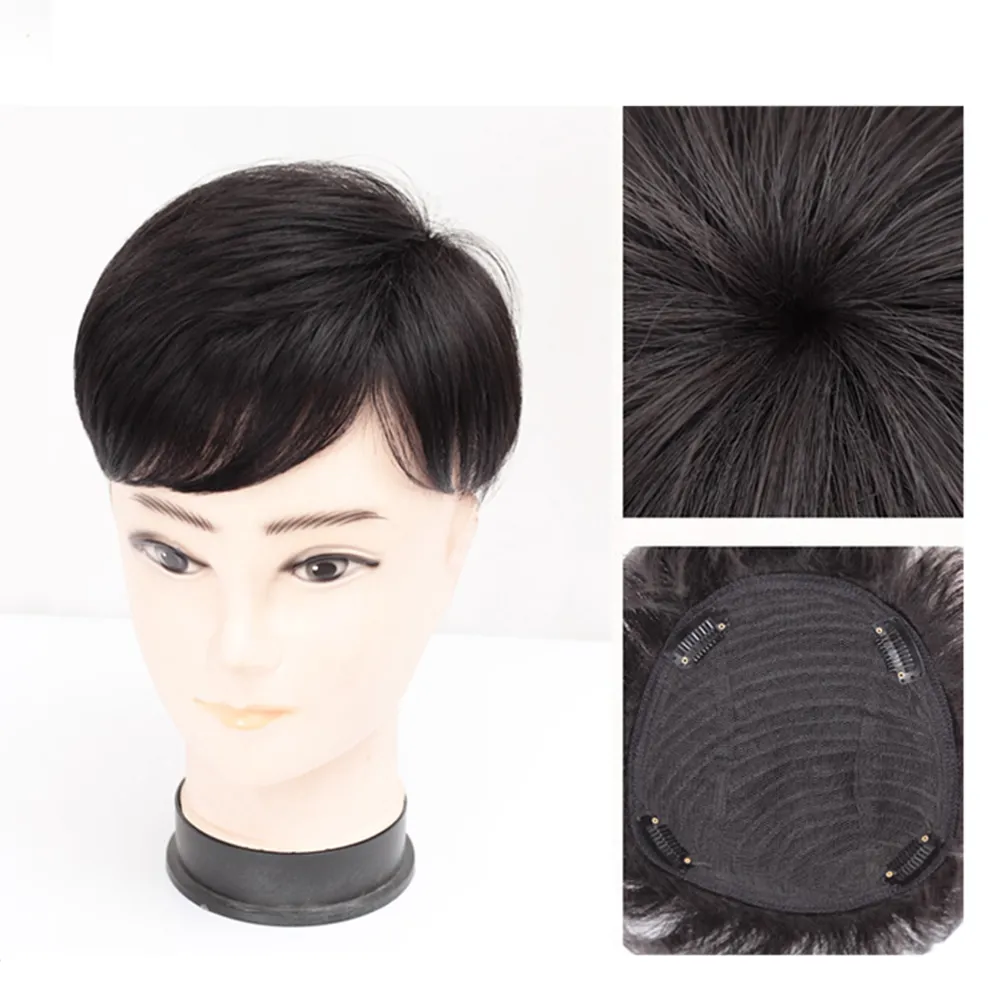 Toupee Men Synthetic Natural Hair Wig for Men 16x18cm Toupee Men's Wig Male Wigs for Man Hairpiece Mens Hair Replacement System