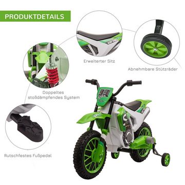 HOMCOM electric children's motorcycle electric vehicle with 2 removable support wheels for children aged 3 and over, load capacity 30 kg, (1 piece), including battery and charger