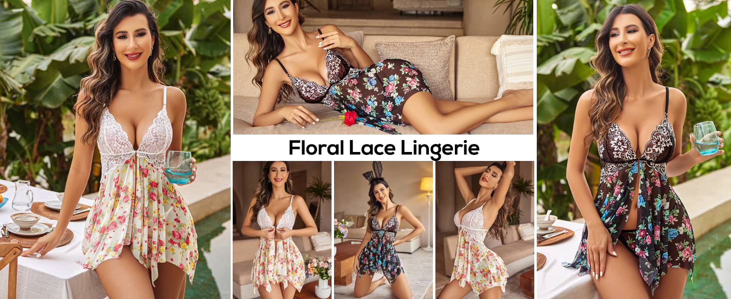 floral lingerie for women