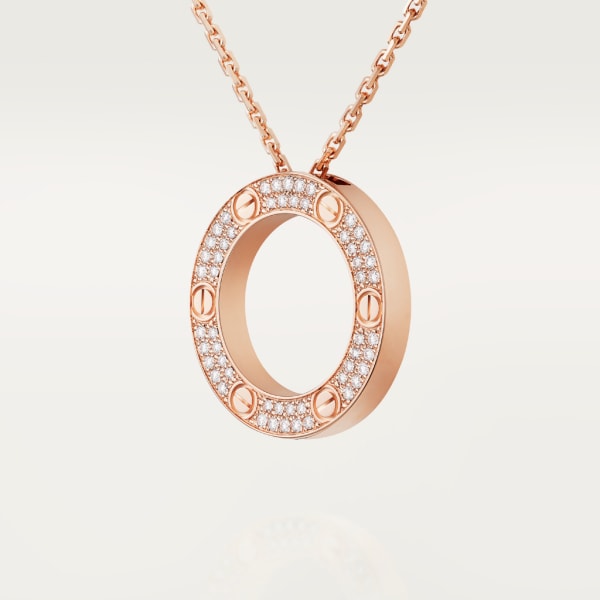 Love necklace Rose gold, diamonds