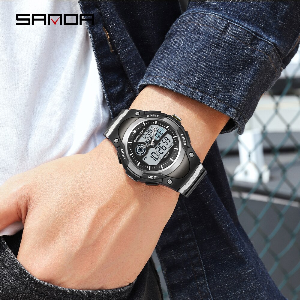 SANDA Brand Outdoor Sport Men's Watches 50M Waterproof Wristwatch For Men Quartz Watch Electronic Clock relogio masculino 3117
