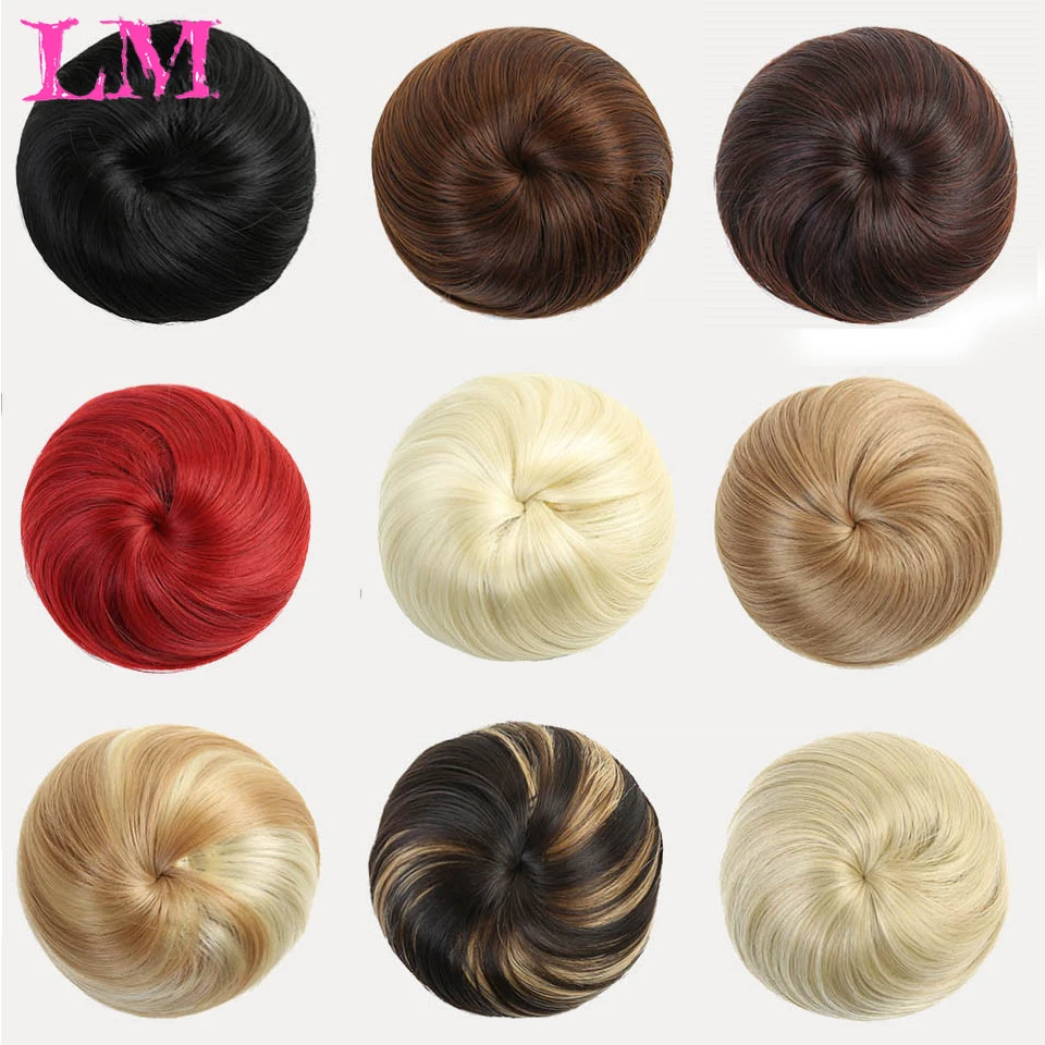 LiangMo Bun Chignon Extension Hairpiece Black Ballerina Synthetic Hairpieces Hair Piece For Women Clip in Hair