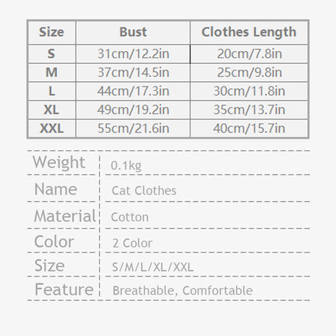 Striped Cat Clothes 2 Color Thin Cute Vest